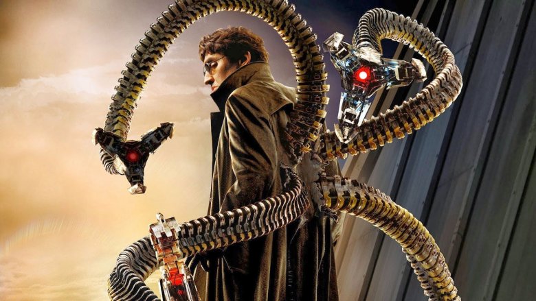 Alfred Molina as Doc Ock in poster art for Spider-Man 2