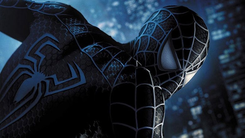 Tobey Maguire in the black Spider-Man suit from Spider-Man 3