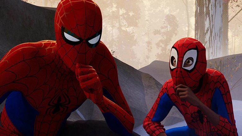 Peter B. Parker and Miles Morales in Spider-Man: Into the Spider-Verse